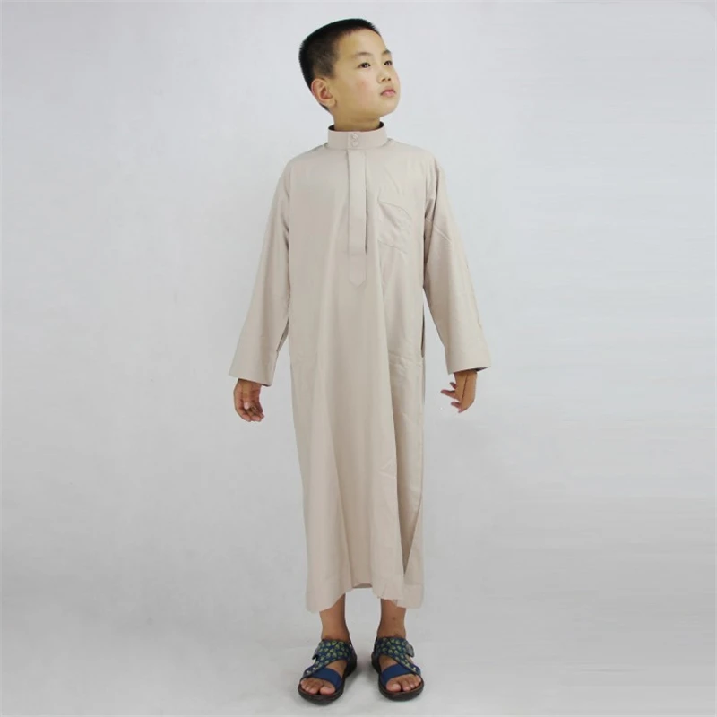 Детская мусульманская одежда для мальчиков, костюм халаты для мальчиков, abaya, Дубай, Арабская одежда, кафтан, ИД, молитва, тюбэ, 30-52 - Цвет: 120436