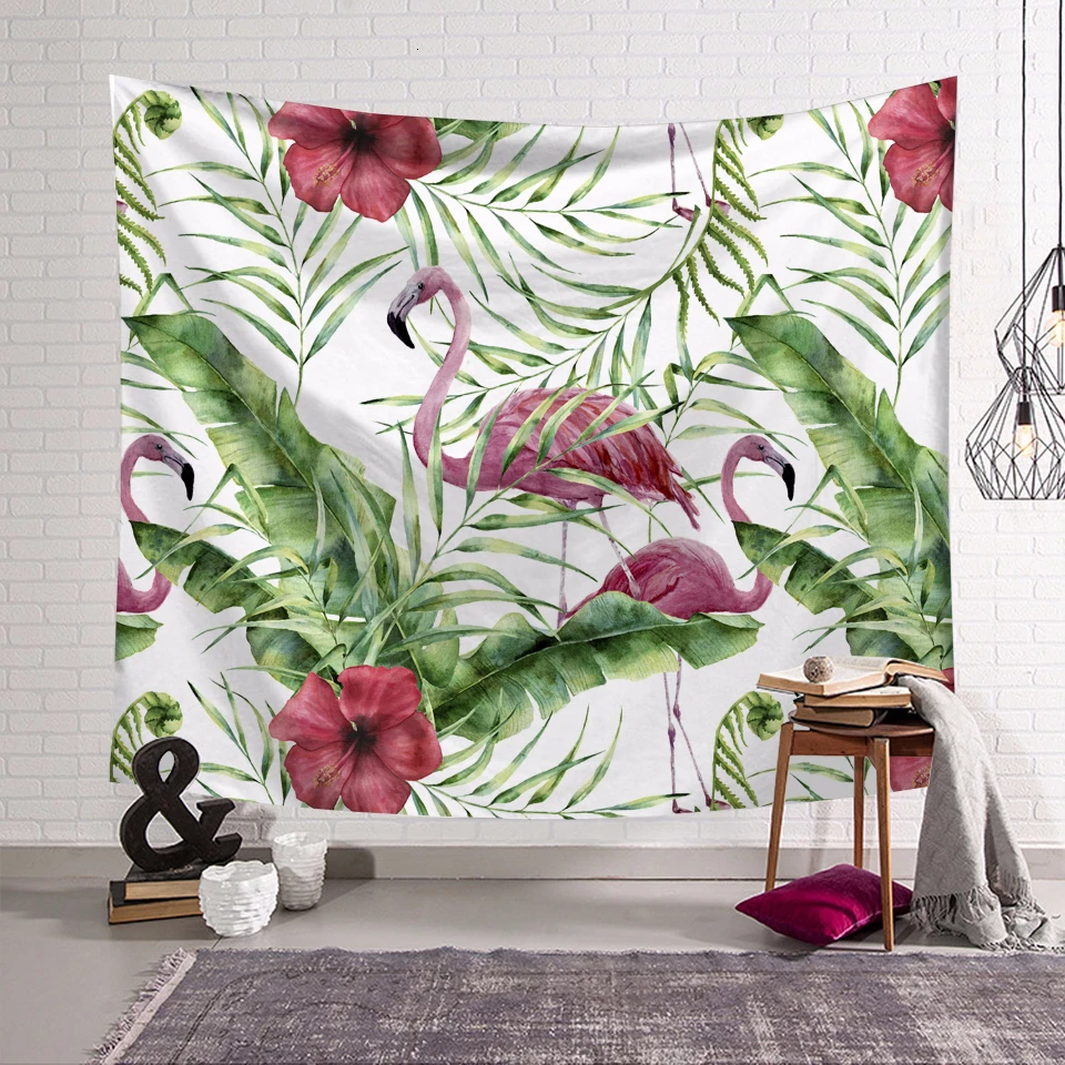 Customized Tropical Plant Floral Tapestry Wall Hanging Stripe Carpet Bed Sheet Photo Background Props Table Cloth Mats Dropship