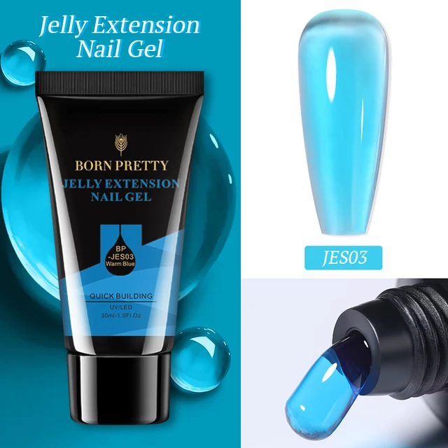 BORN PRETTY 30/20ml Glitter Acrylic Gel Finger Extension Silver Pink Extension Gel Soak Off Nail Art Gel Varnish JES03