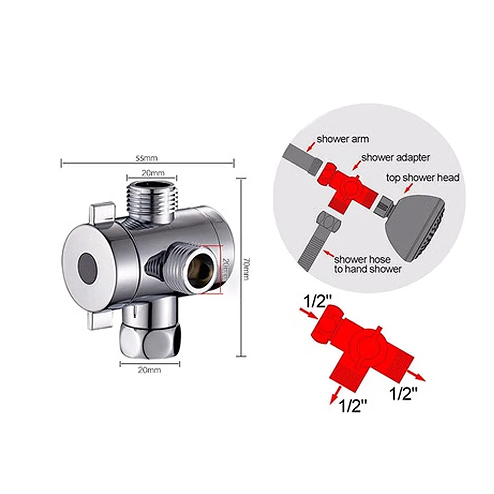 G1/" три головы Функция сплиттер адаптер Управление 3 пути Тройник Разъем переключатель для душа для туалета Биде Душ