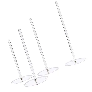 

4PCS Round Base Acrylic Donuts Display Stands Transparent Doughnut Holders for Birthday Wedding Banquet