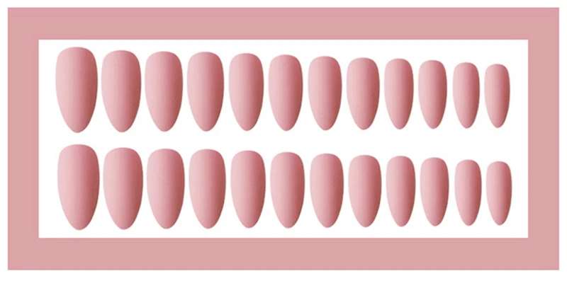 Nusx дизайн ногтей маникюр 24 шт матовые кончики длинные заостренные головки поддельные формы для ногтей наращивание Маникюр Искусство накладные ногти с клеем FA040