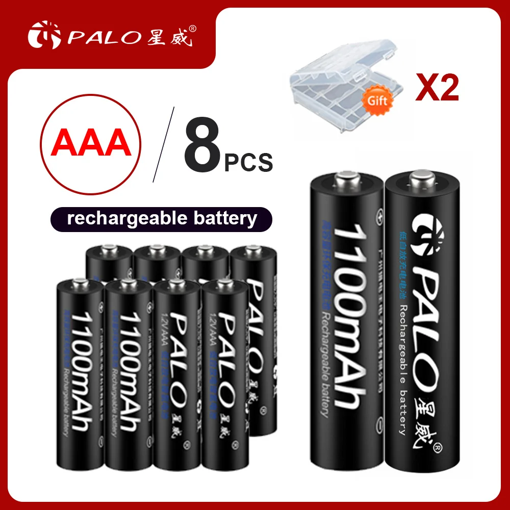 PALO 8 шт 1100mAh 1,2 V батарея ni-mh аккумуляторная батарея батареи для камеры MP3 MP4 микрофон игрушечный автомобиль