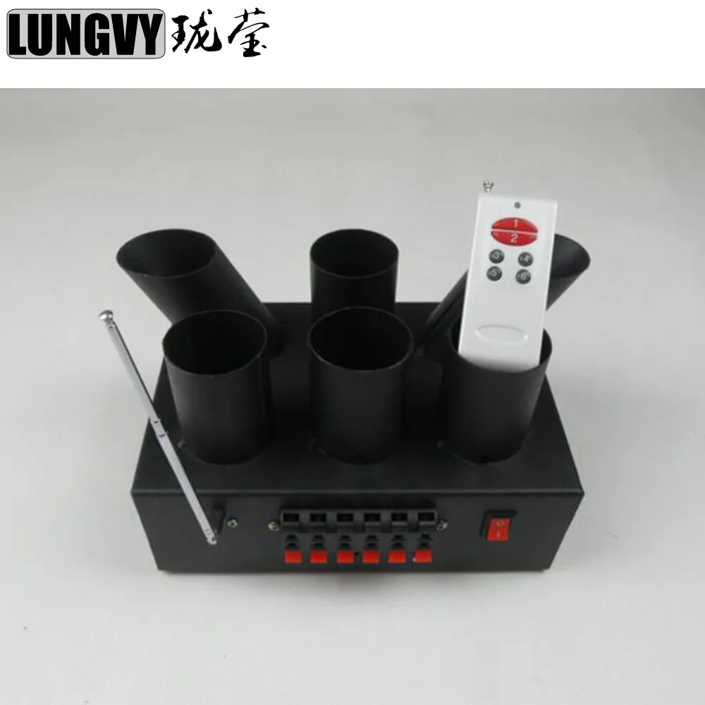 

Fast Shipping Remote Control Wireless 6 Channels 6 Shots Stage Wedding Equipment Firework Fountain Base Machine