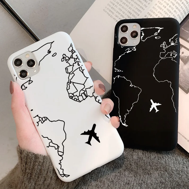Парный чехол с рисунком карты мира для iPhone 12 mini 11 Pro 11Pro XR X XS Max популярный план из