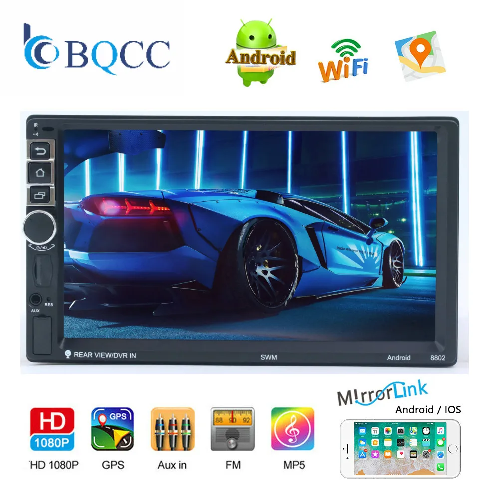 

7'' Android Car Radio GPS Navigation 2 Din Universal RCA Car Multimedia Player Mirror Link Autoradio Support Camera