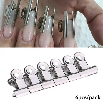 

6pcs Russian C Curve Nail Pinching Clips French Nail Form Tips Stainless Steel Acrylic Nails Pinchers Multi Function Tool