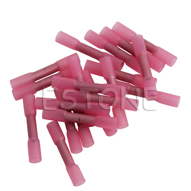 

20x Insulated Heat Shrink Butt Wire Electric Crimp Terminal Connector 18-22AWG