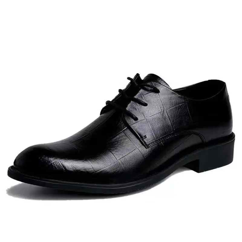 

Trendy business men's leather shoes Korean version of British black casual shoes