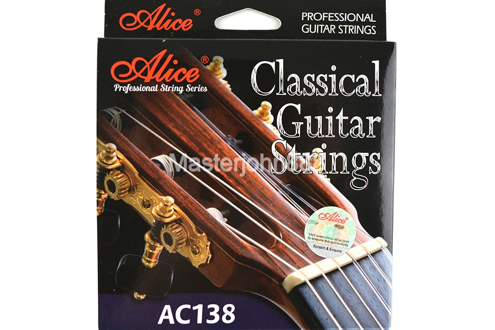 

Alice AC138-H/N Classical Guitar Strings Crystal Nylon Strings Silver-Plated 85/15 Bronze Wound 1st-6th Strings