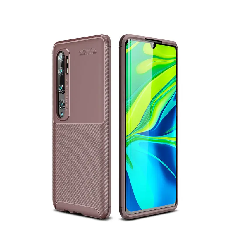 

XiaoMi Mi CC9 Pro Case Fashion Soft Silicone Luxury Carbon Fiber Anti-fall Back Cover For XiaoMi CC9 Pro Note 10 10 Pro Cases