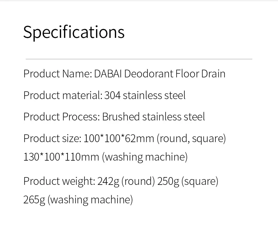 Xiaomi Mijia DaBai DiiiB дезодорант для слива пола от насекомых 304 из нержавеющей стали
