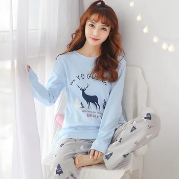 

2020 Spring Summer New Stylish Pajama Sets For Women Soft Cotton Casual Female Pyjamas Girl's Sleepwear Indoor Wear Good Quality