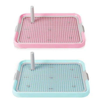 

2 PCS Lattice Dog Toilet Potty Pet Toilet for Dogs Cat Puppy Litter Tray Training Toilet Easy to Clean,Pink & Blue