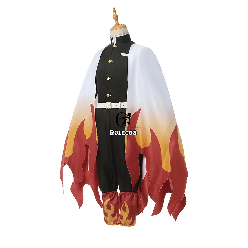 ROLECOS, аниме, Demon Slayer, костюм для косплея, Rengoku Kyoujurou, костюм Kimetsu no Yaiba, косплей, костюм для мужчин, кимоно, Униформа, полный комплект