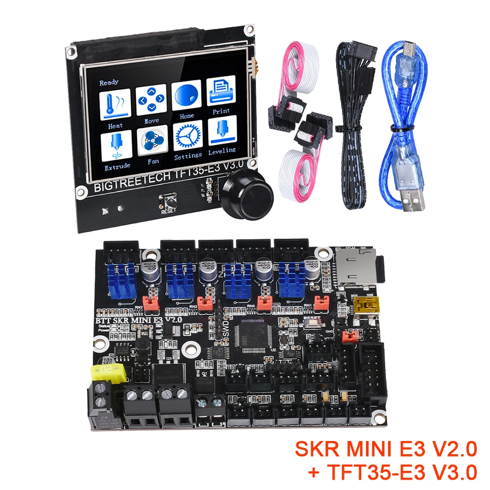Плата управления BIGTREETECH SKR MINI E3 V2.0 + TFT35 V3.0 плата TMC2209 UART детали для 3D принтера CR10 ender