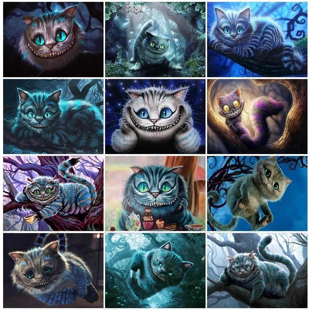 Pintura al óleo por números para adultos, dibujo de gato de Cheshire,  imagen para colorear por número, decoración, regalo artístico|Pintura por  números| - AliExpress