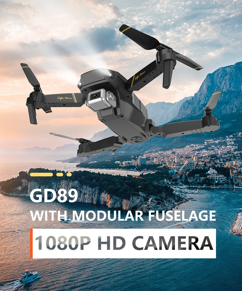 GD89 1080P HD камера Радиоуправляемый Дрон FPV WiFi оптический поток высота удержания видео RC Квадрокоптер складной Дрон Вертолет VS E58