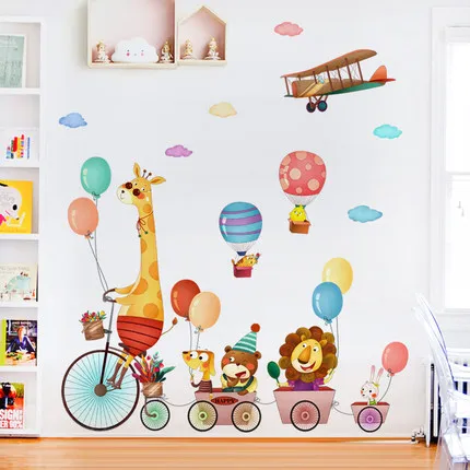 

Cartoon Animal PVC Kids Wall Sticker Giraffe Pictures for Baby Room Nursery Wall Decals Posters and Prints Mural