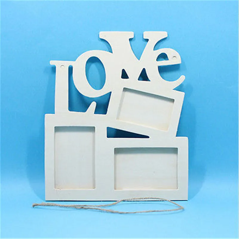 

DIY Picture Frame Rectangle Wooden Photo Frame With FAMILY Letter Love English Letter Hanging Art Craft Home Decor