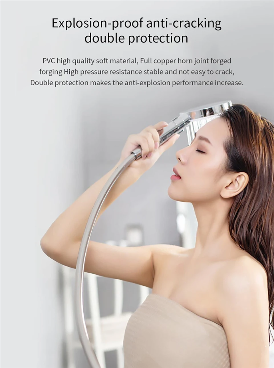 Xiaomi Mijia Diiib 3 Modes Handheld Shower Head Set 360 Degree 120mm 53 Water Hole with PVC Matel Powerful Massage Shower (11)