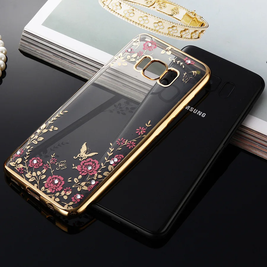 Блестящий чехол со стразами для Samsung Galaxy A7 A8 A6 S8 S9 плюс J4 J6 J8 2018 S6 S7 край J3 J5 J7 A3 A5 2017