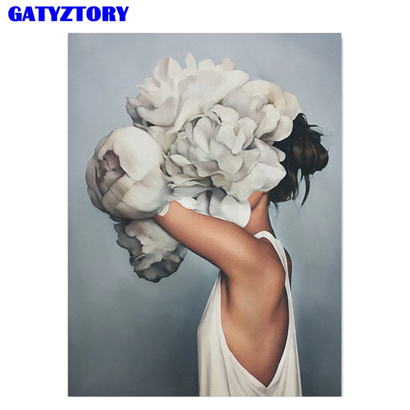 GATYZTORY Набор для рисования по номерам набор женский холст акриловая Настенная
