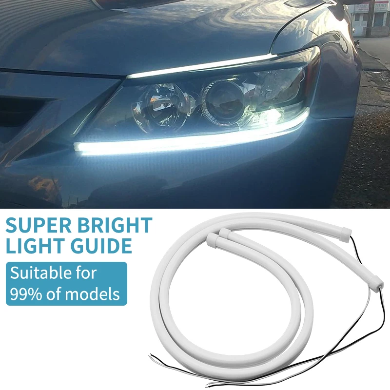 2pcs DRL Daylight Running Light LED Headlight Strip For Kia Rio K2 3 Ceed Sportage Sorento Cerato Armrest Soul Picanto Optima K3