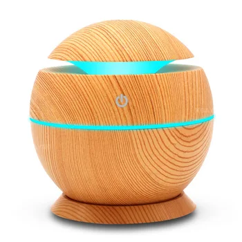 

Wood Grain Aroma Humidifier USB 130ml Aromatherapy Electric Aromatherapy Essential Oil Aroma Diffuser With 7 Color LED Lights