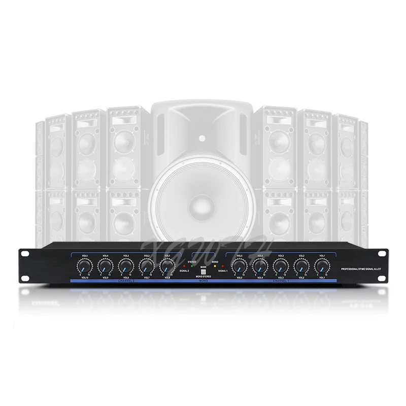 Audio Signal Splitter 2 Input 12 Output Sub-signal