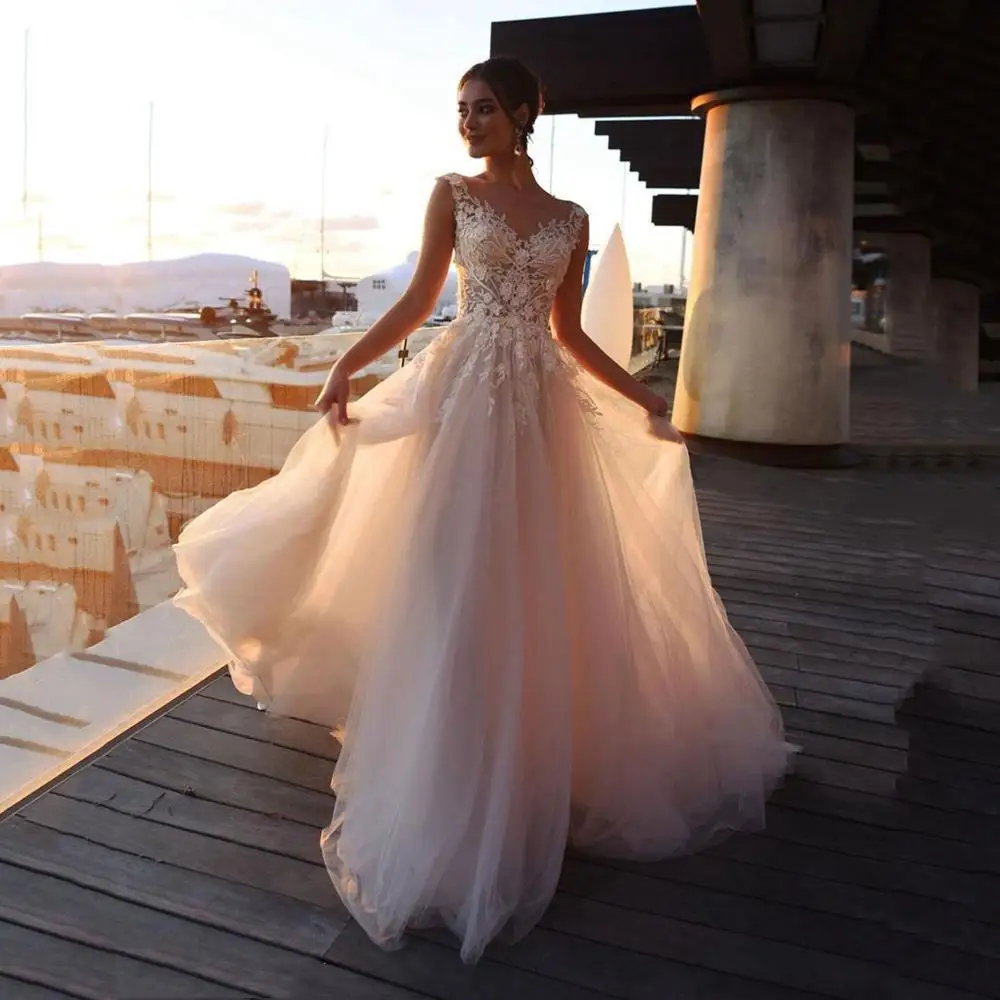 Vestidos-De-Novia-2020-Wedding-Dresses-3D-Floral-Lace-Appliques-Beach-Bridal-Gowns-Button-Back-Princess