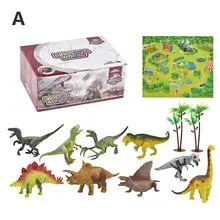 Набор игрушек динозавров, реалистичные фигурки динозавров, игровой коврик, набор деревьев, развивающие игрушки для детей, подарки на день рождения