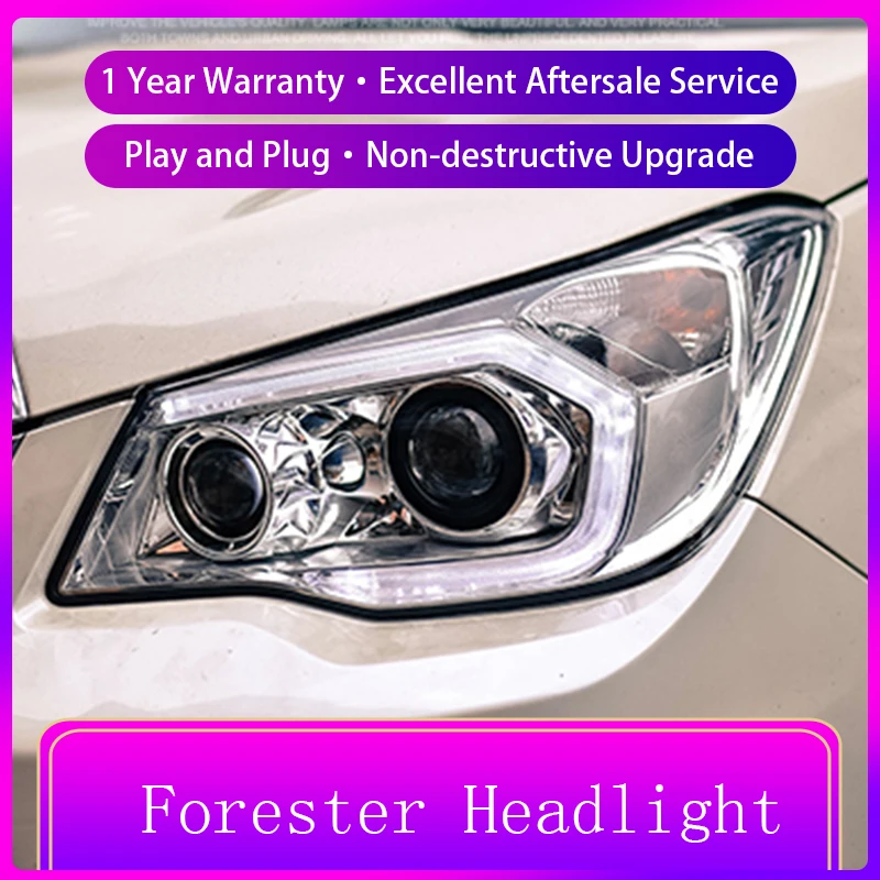 

2013-2016 фара для Forester, светодиодная фара C-образной формы, светодиод DRL Hid Bi Xenon