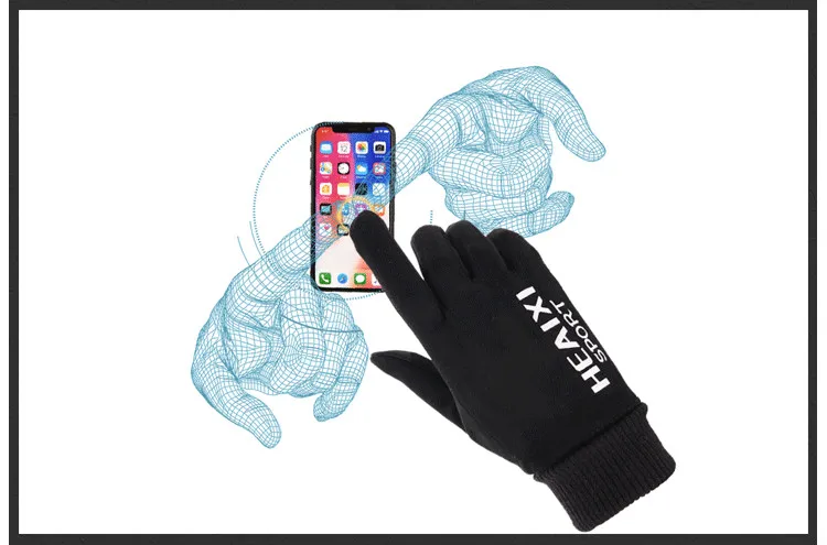 Замшевые перчатки зимние теплые и толстые с сенсорным экраном для верховой езды, для альпинизма вождения ветрозащитные перчатки для бега