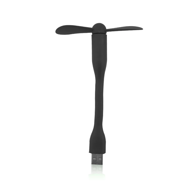 Черный Мини USB вентилятор гибкий Портативный Гибкий съемный вентилятор USB гаджет низкая мощность гаджеты для банка питания для ПК для ноутбука OTG - Цвет: Черный