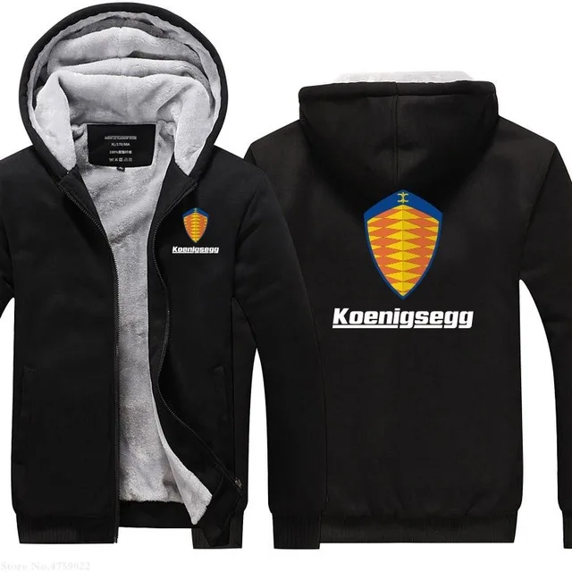 Толстовки мужские свитшоты Осень Зима утолщаются Koenigsegg толстовка с капюшоном на молнии повседневное пальто с длинным рукавом versized Hoodie jackeE