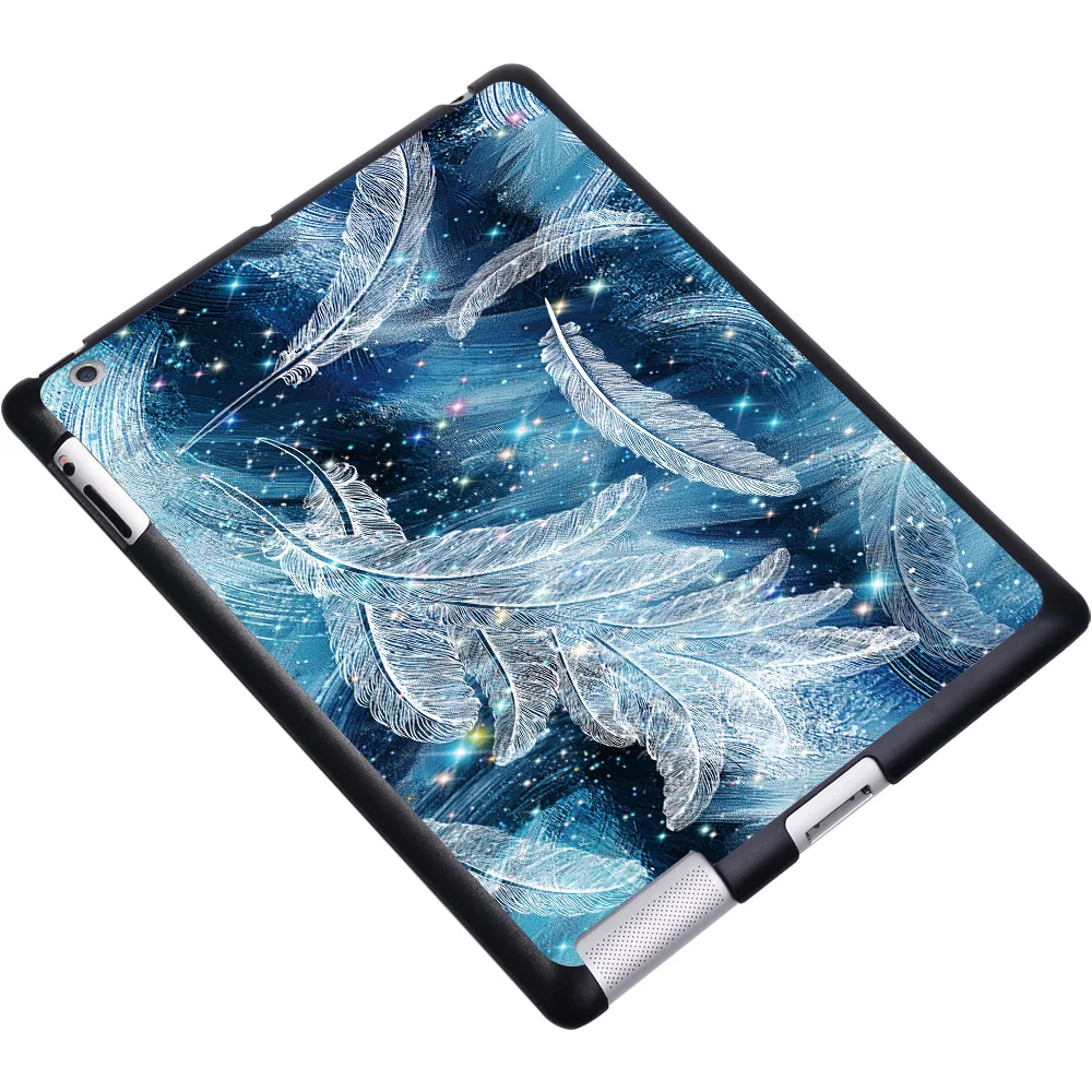 KK&LL For Apple iPad 2/3/4 retina display - tablet PC Plastic Feather pattern Slim Stand Case Cover