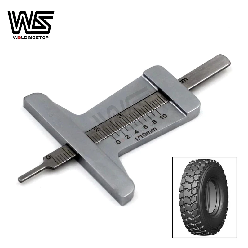 Stainless Steel taper 0~50mm Tyre Tire Veins Tread Depth Gauge Caliper