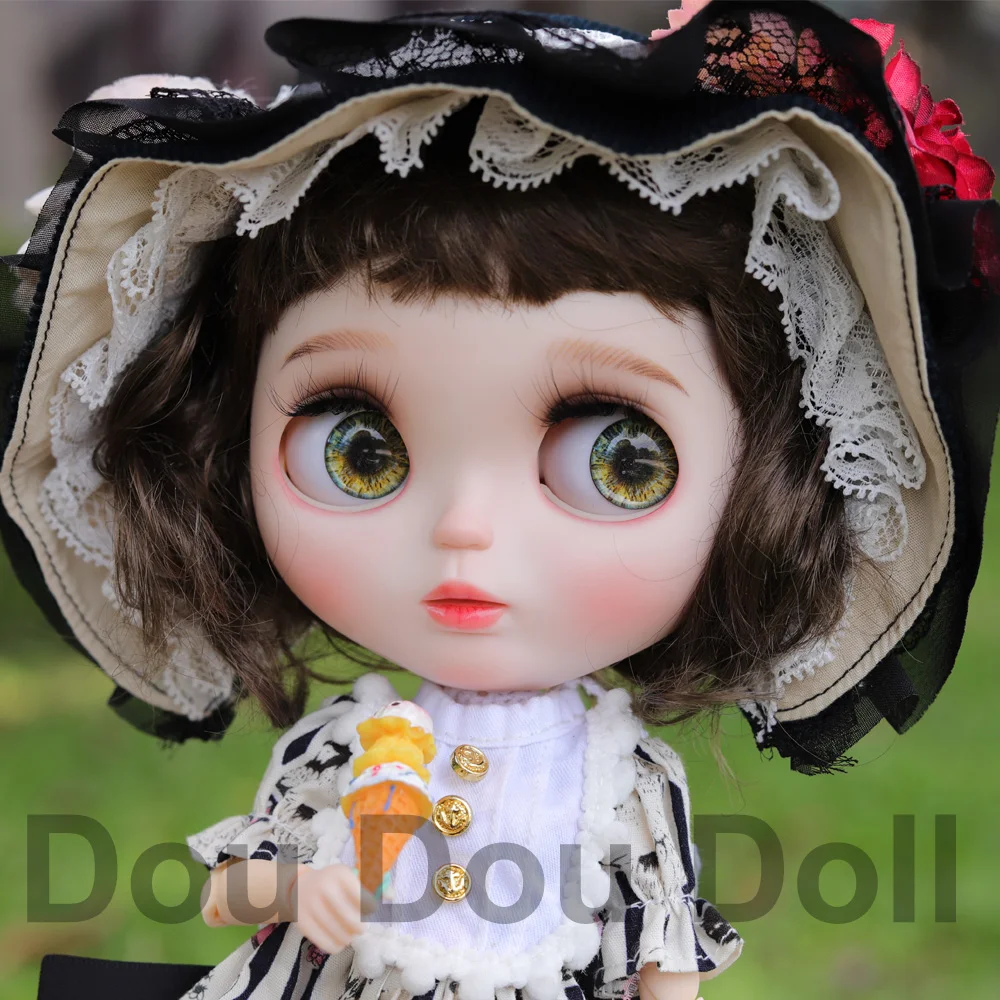 Кукла blyth шарнирная с телом кожей и розовыми волосами 1/6 |