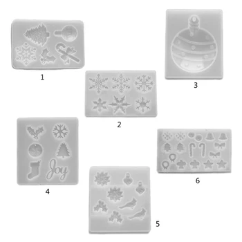 

Resin Crystal Epoxy Mold Ball Snowflake Cane Letter Socks Tags Casting Silicone Mould DIY Crafts Jewelry Pendant Making Tools