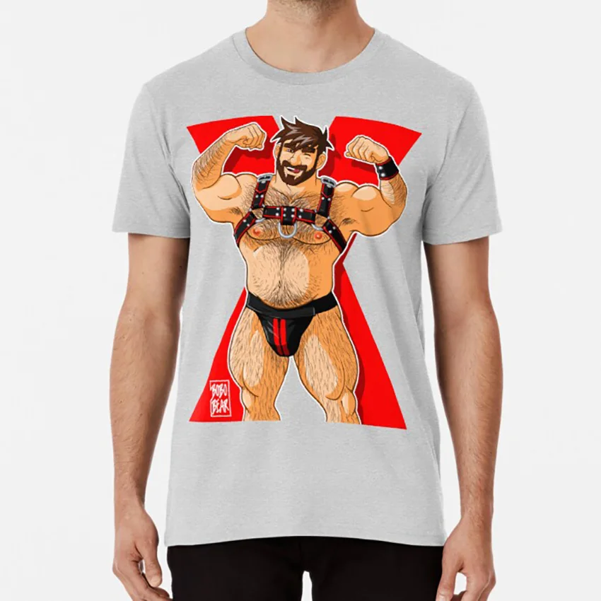 Красная футболка с надписью ADAM LIKES bobobear bobobearart bobo bear gay gayart art pride | Мужская одежда