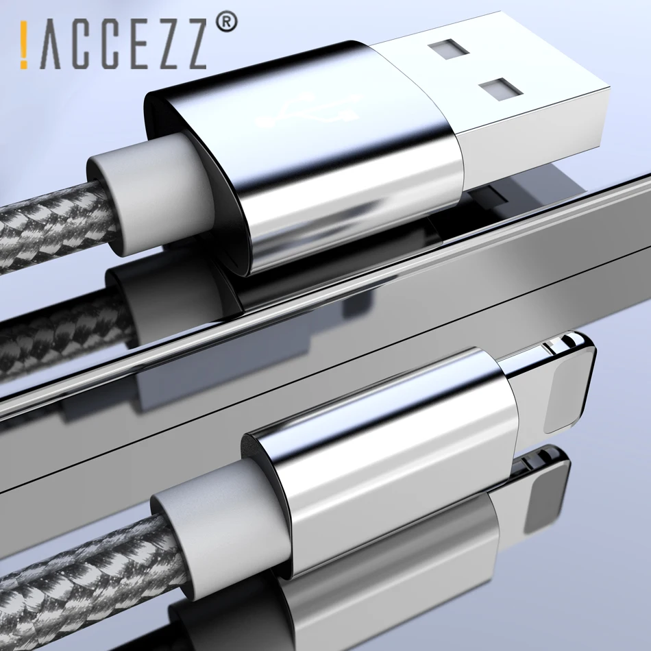 ! ACCEZZ USB кабель для iPhone Lighting XS MAX 7 X XR 6 8 Plus SE iPad Pro Mini Быстрая Зарядка шнур передачи