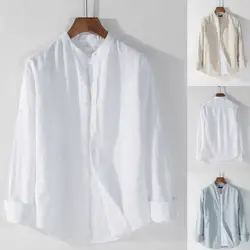 2019 мужские рубашки с длинным рукавом модная мужская повседневная рубашка топ с длинными рукавами на пуговицах хлопковое белье сплошной