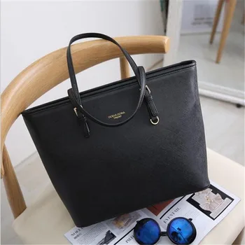 

Big Bag women pu leather handbag brief shoulder bag black white large capacity luxury tote shopper bag designer