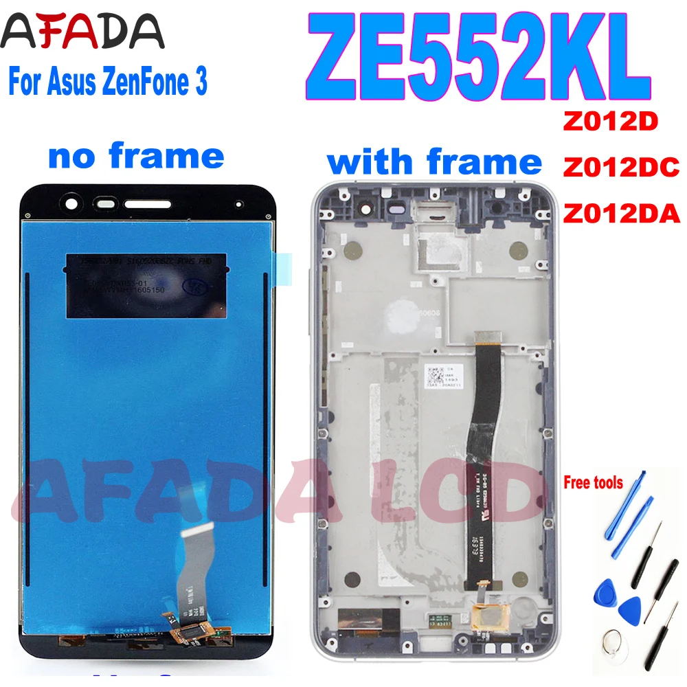 5 &quotдля Asus ZenFone 3 ZE552KL Z012D Z012DE ЖК дисплей сенсорный экран дигитайзер сборка + рамка