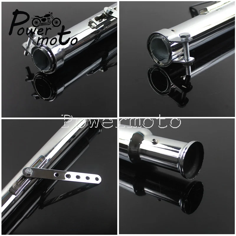 Universal 35mm/40mm/42mm/45mm Cafe Racer Exhaust Muffler Cocktail Shaker Silencer Pipe 540mm Tulip End Mufflers for Bobber XS CL