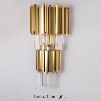 

Sale New design luxury crystal wall lamp luster gold applique wall fixture modern home LED wall lamp