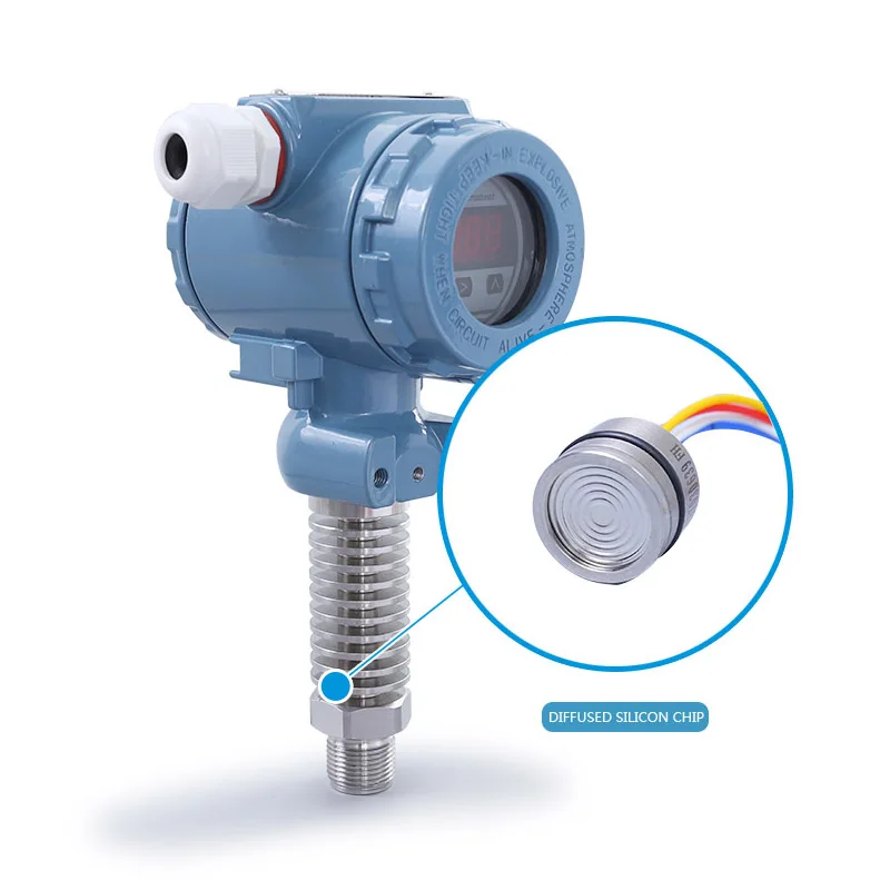 Взрывозащищенный высокотемпературный 250℃ преобразователь давления светодиодный дисплей диффузионный силиконовый датчик давления 4-20mA выход