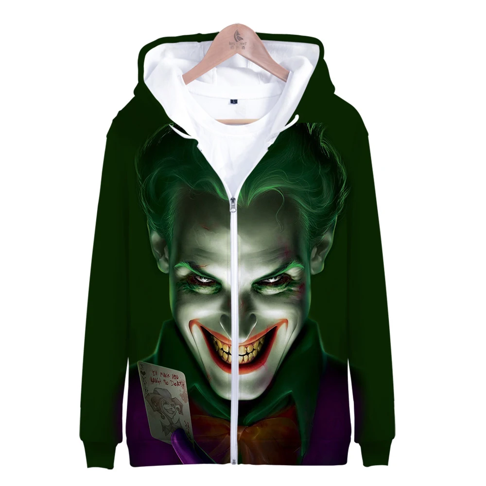 HAHA Joker/крутые новые толстовки высокого качества с 3D принтом толстовка на молнии новые модные повседневные толстовки унисекс/детские толстовки