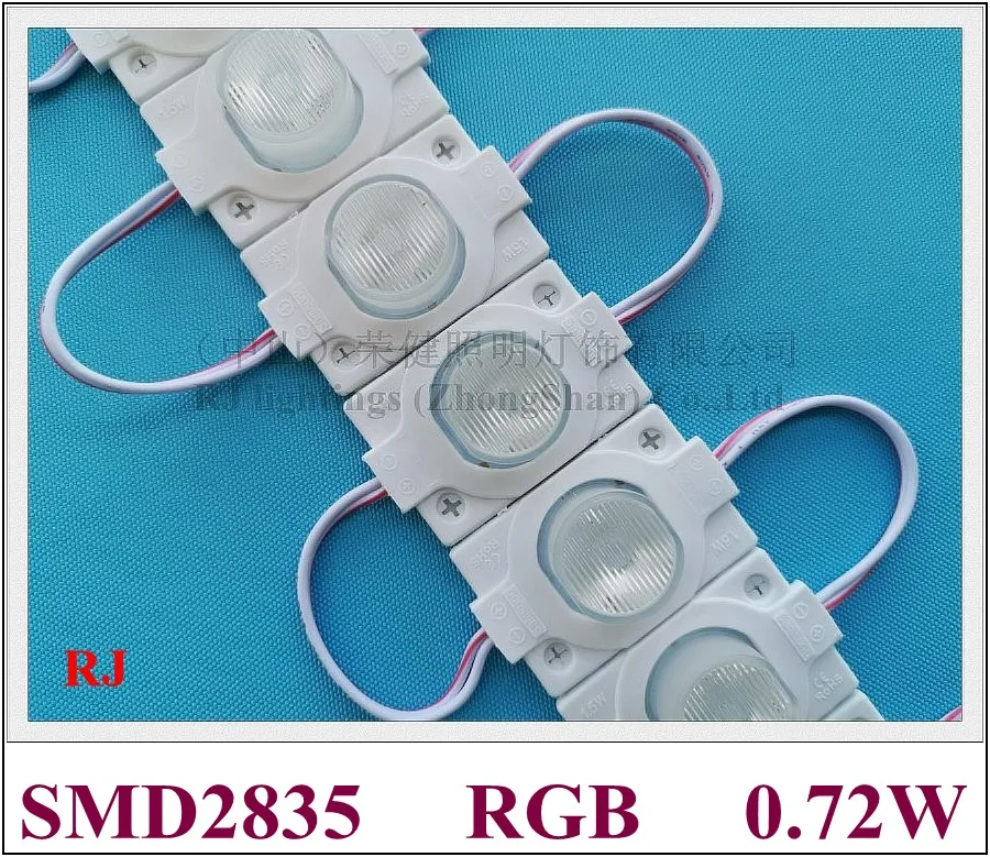 Светодиодный светильник-модуль с линзой RGB DC12V 50 мм* 30 мм SMD 2835 0,72 Вт IP65 CE автоматическое изменение цвета не требуется контроллер